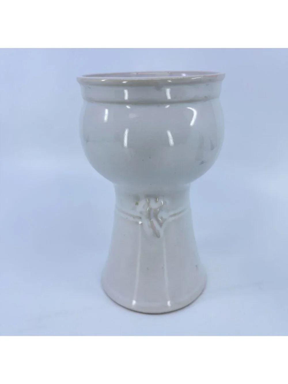 vintage mcm veb haldensleben glazed ceramic face head vase or chalice